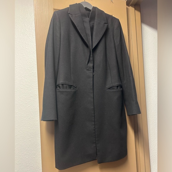 All Saints Classic Black Wool Coat - Picture 1 of 5